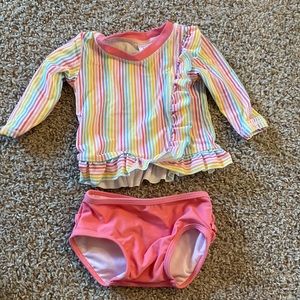 Ruffle Butts 2 piece long sleeve bathing suit